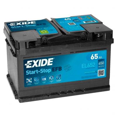 Exide Start-Stop EFB EL652 akkumulátor, 12V 65Ah 650A J+ EU, alacsony